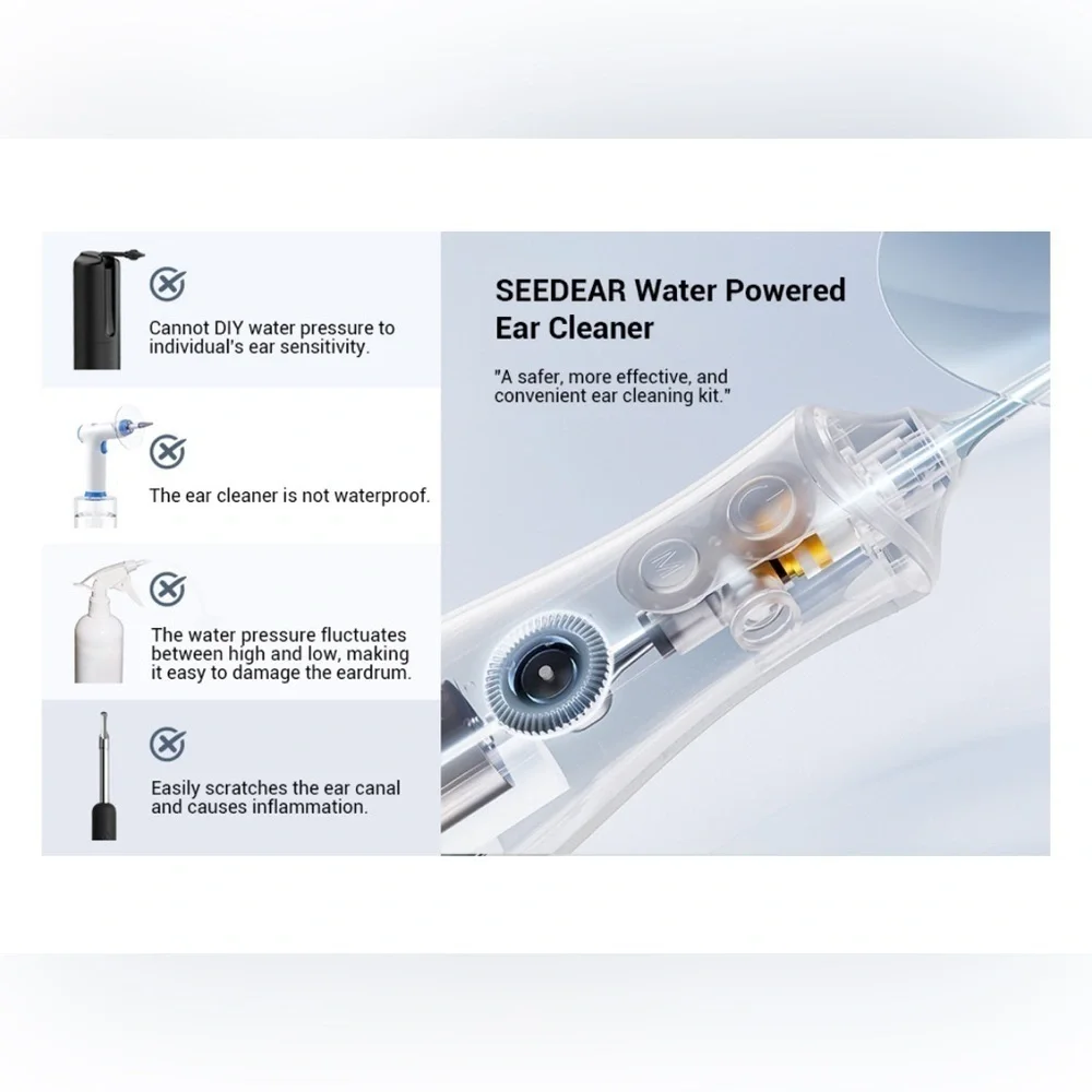 Electronic Ear Wax Removal System Safer＆More Effective Ear Irrigation, Black